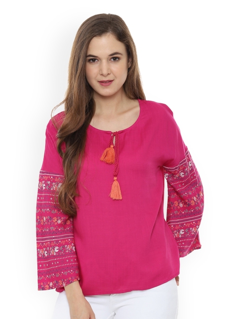 

People Women Pink Printed Top