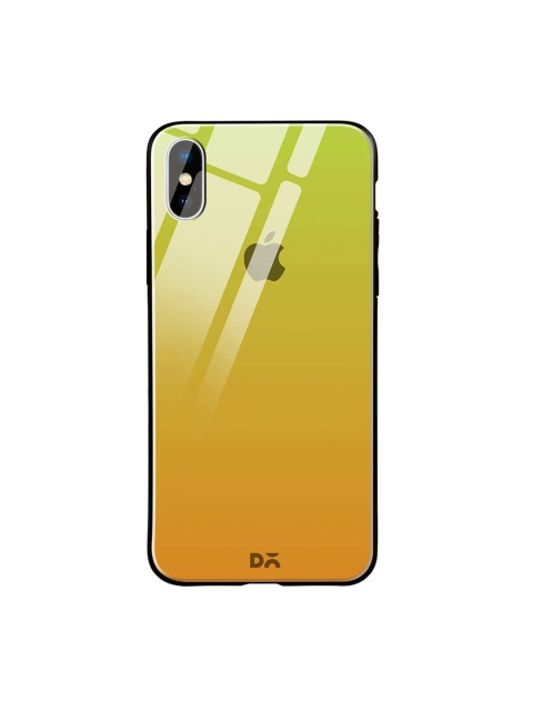

DailyObjects Green & Mustard iPhone X Glass Case Cover