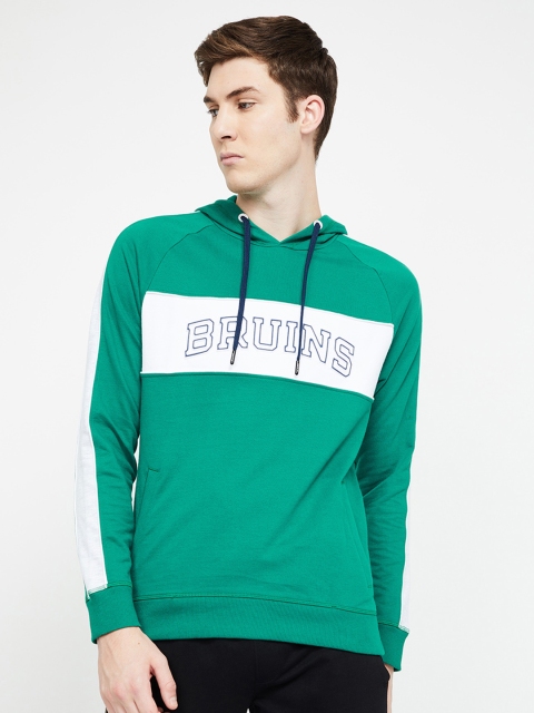 

UCLA Men Green Printed Hooded Sweatshirt