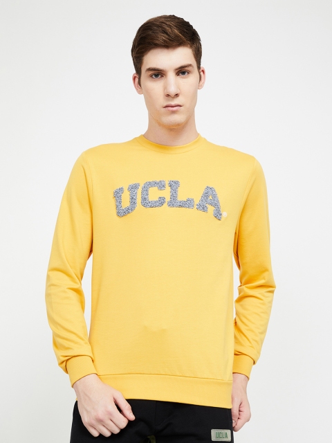 

UCLA Men Yellow Printed Sweatshirt