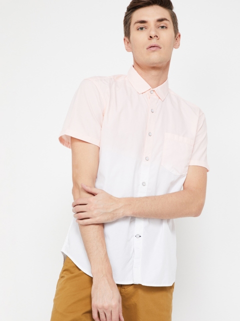 

UCLA Men Pink & White Slim Fit Ombre Printed Casual Shirt