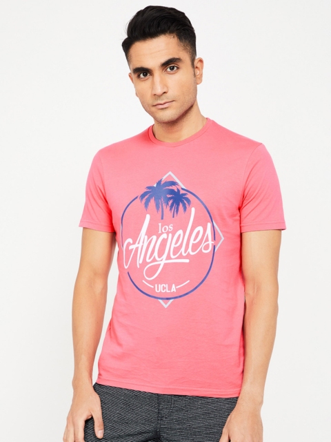 

UCLA Men Pink Printed Round Neck T-shirt