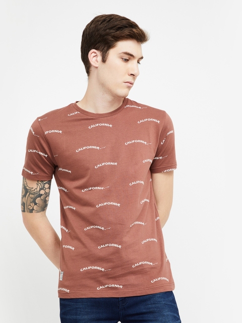 

UCLA Men Brown Printed Round Neck T-shirt