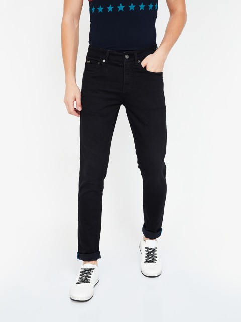 

UCLA Men Black Skinny Fit Mid-Rise Clean Look Jeans