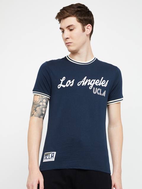 

UCLA Men Navy Blue Printed Round Neck T-shirt