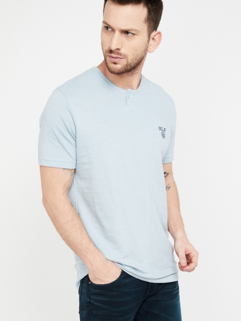 

UCLA Men Blue Solid Round Neck T-shirt