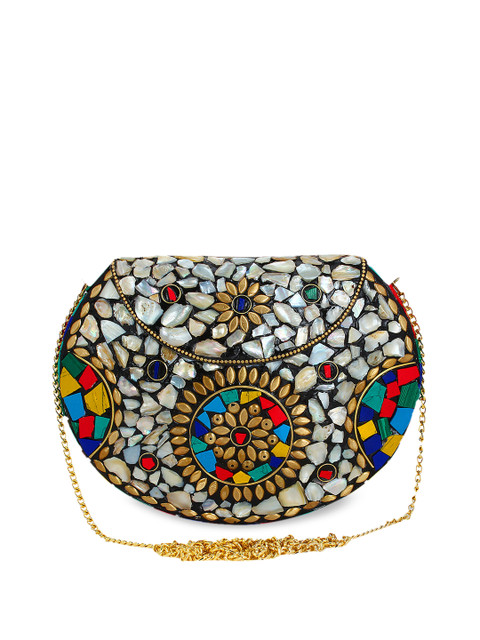 

Anekaant Multicoloured Textured Clutch, Multi