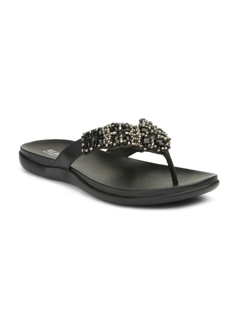 

Kenneth Cole Women Black Embellished Open Toe Flats