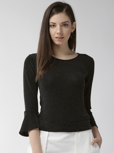 

MIWAY Women Black Embellished Fitted Top