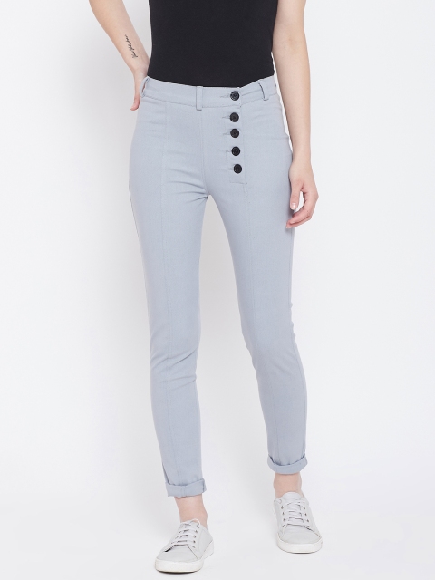 

Rider Republic Women Grey Slim Fit Solid Regular Trousers