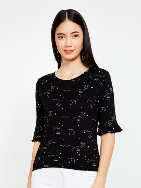 

Smiley World Women Black T-shirt