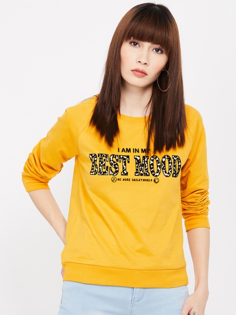 

Smiley World Women Yellow Printed Sweatshirt