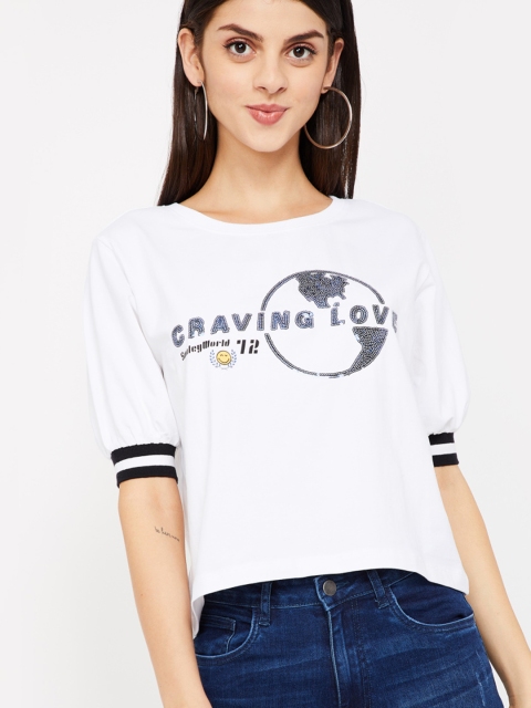

Smiley World Women White T-shirt