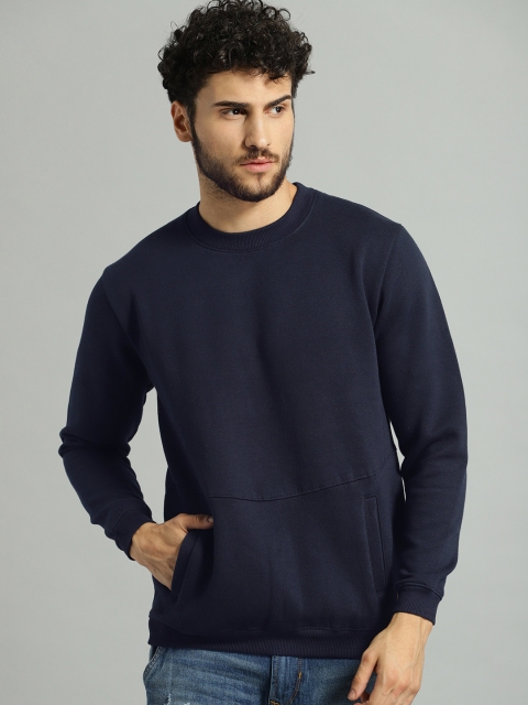 

Roadster Men Navy Blue Solid Pullover Sweatshirt