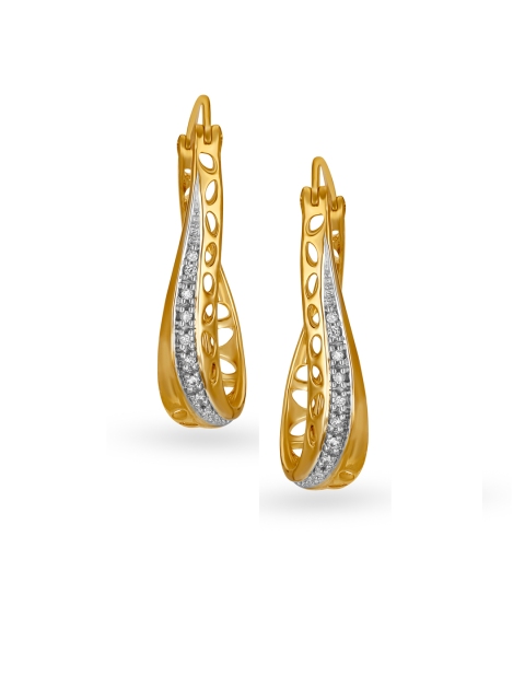 

Mia by Tanishq 14KT Yellow Gold Diamond Hoop Earring