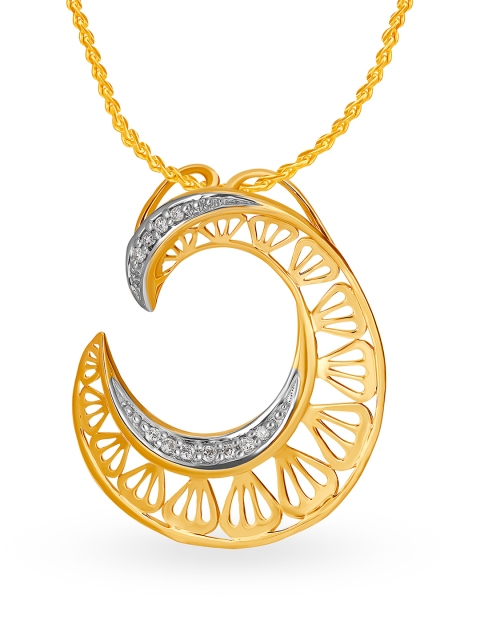 

Mia by Tanishq 14KT Yellow-White Gold Pendant with White Diamond Stone