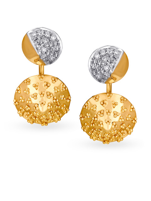 

Mia by Tanishq Friends of Bride 14KT Yellow & White Gold Diamond Hoop Earrings