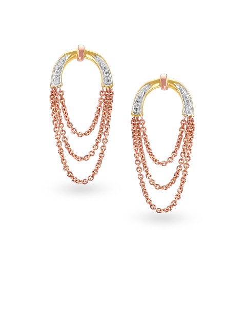 

Mia by Tanishq 14KT Yellow & Rose Gold Diamond Drop Earrings