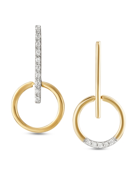 

Mia by Tanishq 14KT Yellow & White Gold Diamond Drop Earrings