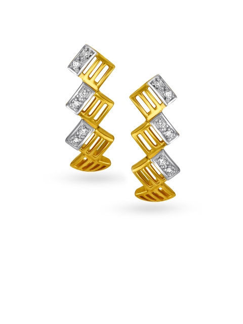 

Mia by Tanishq 14KT Yellow Gold Diamond Half Hoop Earrings