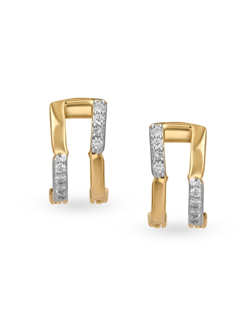 

Mia by Tanishq 14KT Yellow Gold Diamond Hoop Earrings