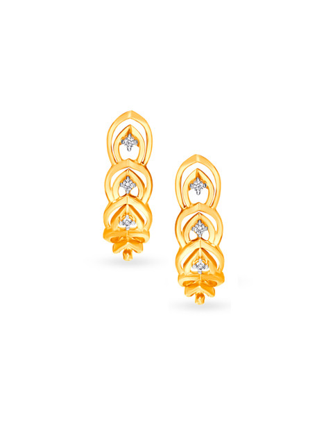 

Mia by Tanishq 14KT Yellow Gold Diamond Half Hoop Earrings
