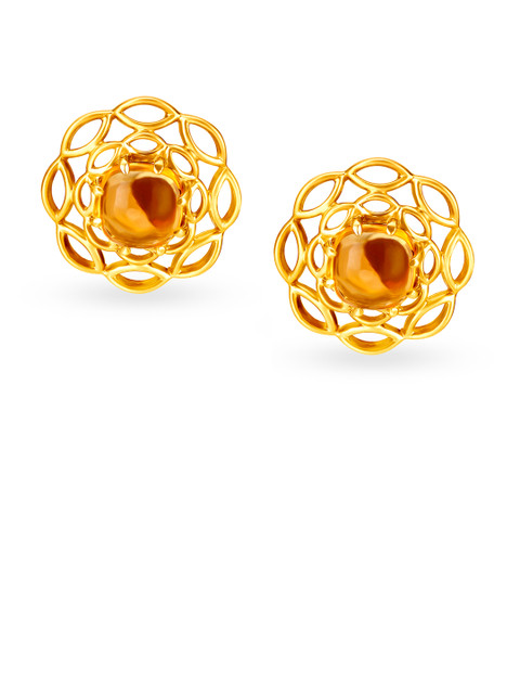 

Mia by Tanishq 14KT Gold Citrine Stud Earrings