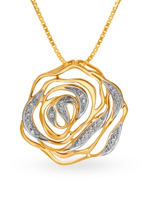 

Mia by Tanishq 14KT Yellow-White Gold Pendant with White Diamond Stone