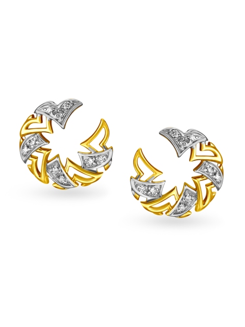 

Mia by Tanishq 14KT Yellow Gold Diamond Hoop Earrings