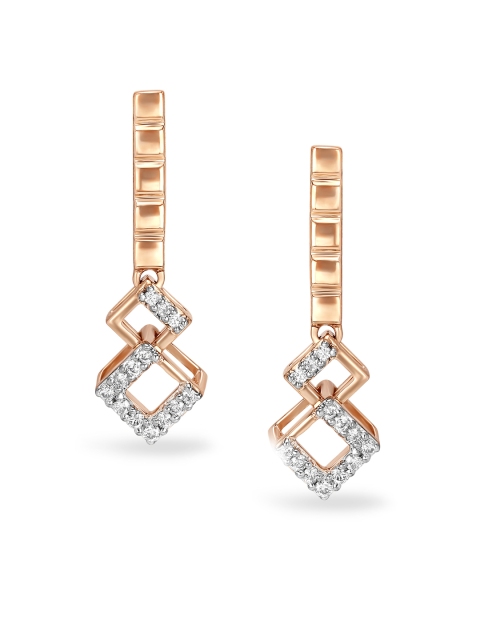 

Mia by Tanishq 14KT Rose Gold Diamond Drop Earrings
