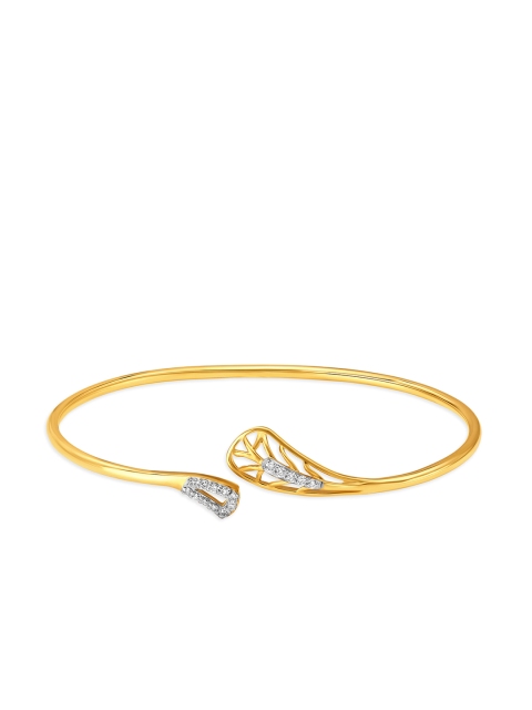 

Mia By Tanishq 14KT Yellow Gold Diamond Studded Open-Ended Bangle