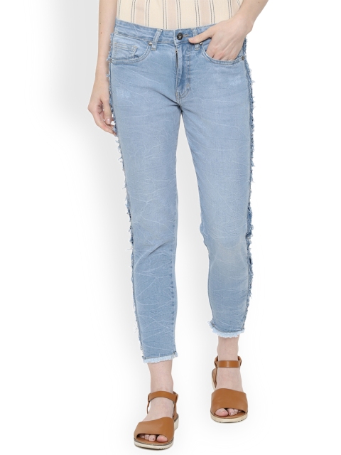 

People Women Blue Regular Fit Mid-Rise Clean Look Stretchable Jeans
