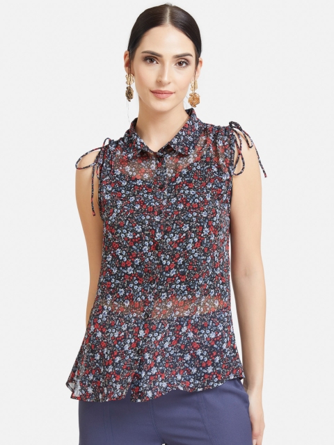 

Kazo Women Multicoloured Regular Fit Printed Casual Shirt, Multi