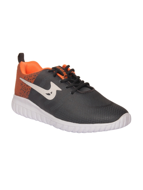 

Yuuki Men Charcoal Grey & Orange Colourblocked Running Shoes