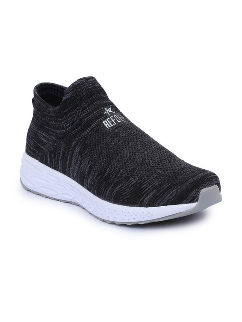

REFOAM Men Charcoal Grey Woven Design Running Shoes