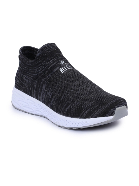 

REFOAM Men Charcoal Grey Woven Design Running Shoes