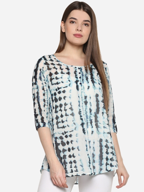 

Qurvii Plus Size Women White Dyed High-Low Top