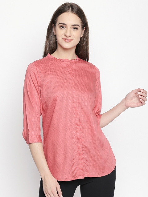 

Annabelle by Pantaloons Women Pink Self Design Shirt Style Top