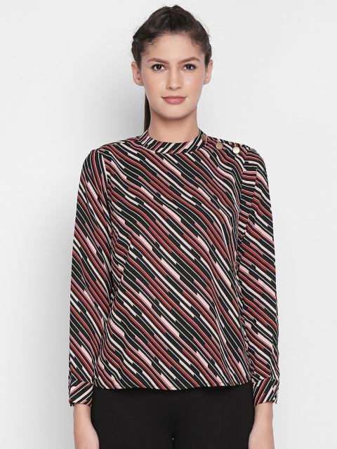

Annabelle by Pantaloons Women Black & Pink Striped Top