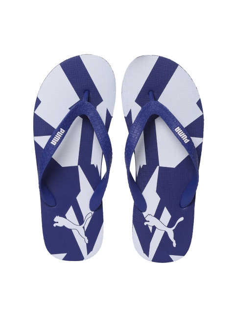 

Puma Unisex Blue & White Printed Gear V2 IDP Thong Flip-Flops