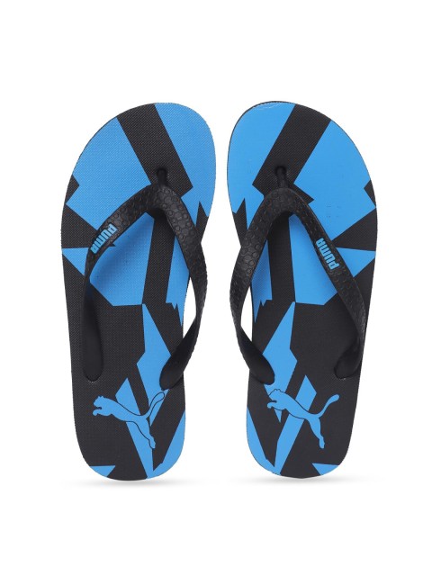 

Puma Unisex Black & Blue Printed Gear V2 IDP Thong Flip-Flops