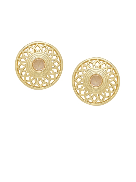 

Voylla Brass Plated Gold-Toned Handcrafted Circular Studs