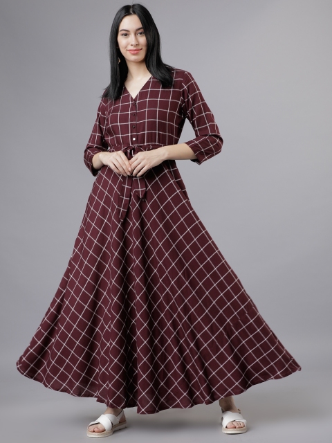 Women Maroon Maxi Dress