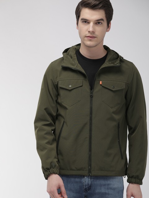 

Levis Men Olive Green Solid Water Resistant Sporty Jacket