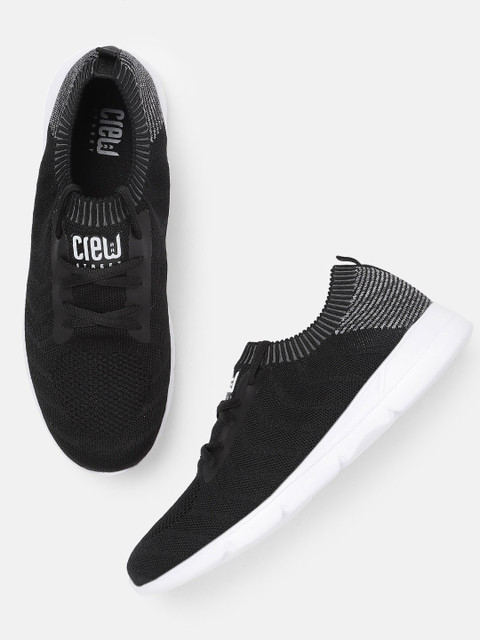 

Crew STREET Men Black Mesh Walking Shoes