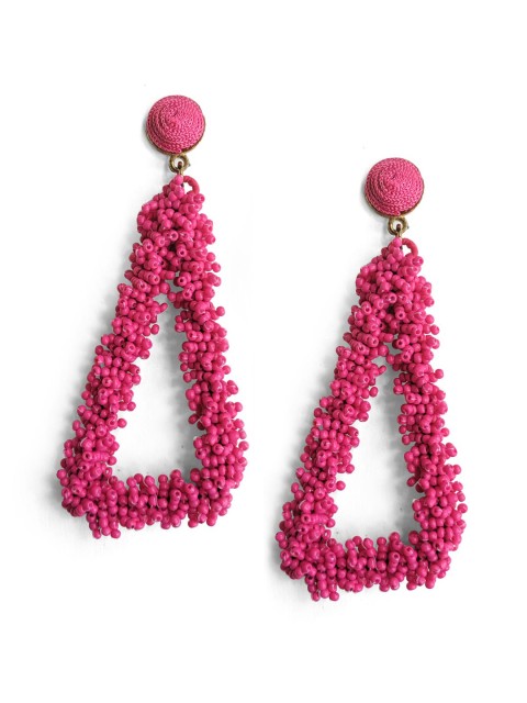 

Foxy Sperks Women Pink Triangular Drop Earrings