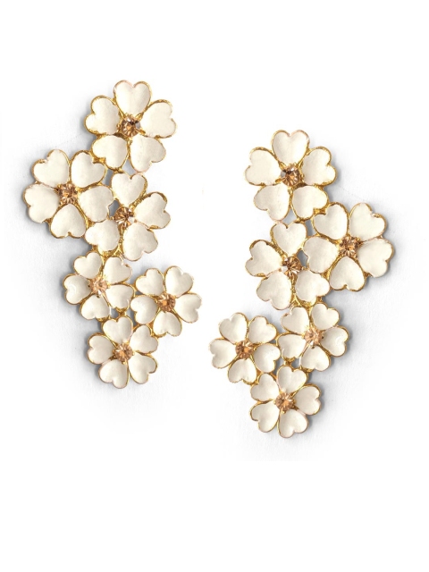 

Foxy Sperks Gold-Plated & White Floral Drop Earrings