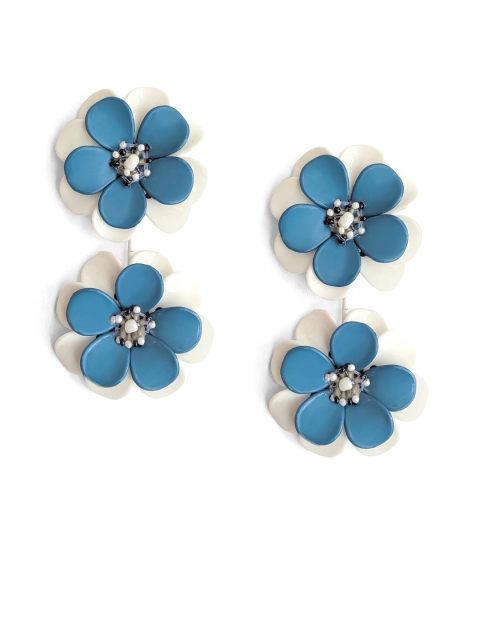 

Foxy Sperks Blue & White Floral Drop Earrings
