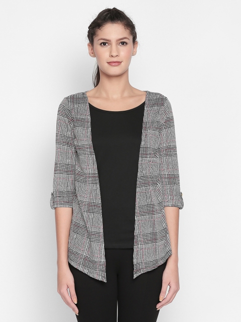 

Annabelle by Pantaloons Women Grey Checked Top