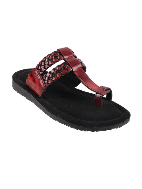 

Metro Men Maroon Leather Sandals